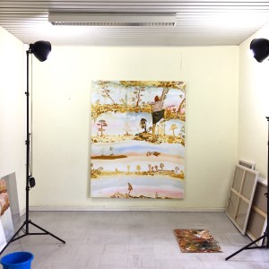 De vrouw die naar boven bleef klimmen, 160cm x 120cm, olieverf op doek, 2020