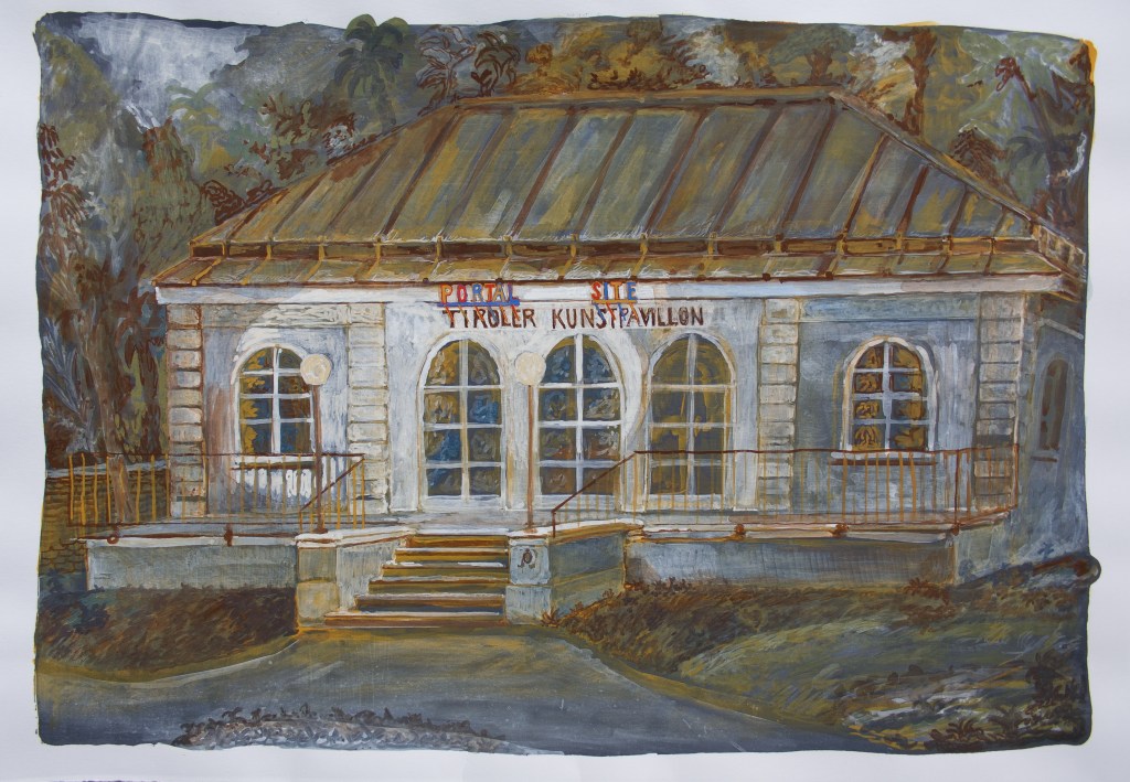 “Tiroler kunstpavillion - Portal Site”, 35cm x 50cm, Gouache on paper, 2021