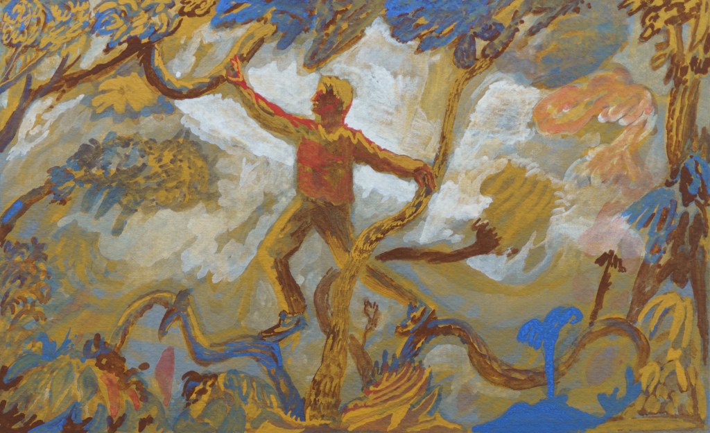 “Thank you for the much”, 13cm x 21cm, Gouache on paper, 2021