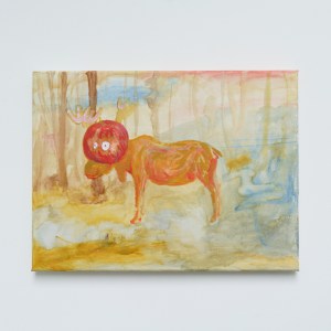Apple Moose, 32,5cm x 42cm, olieverf op doek, 2022